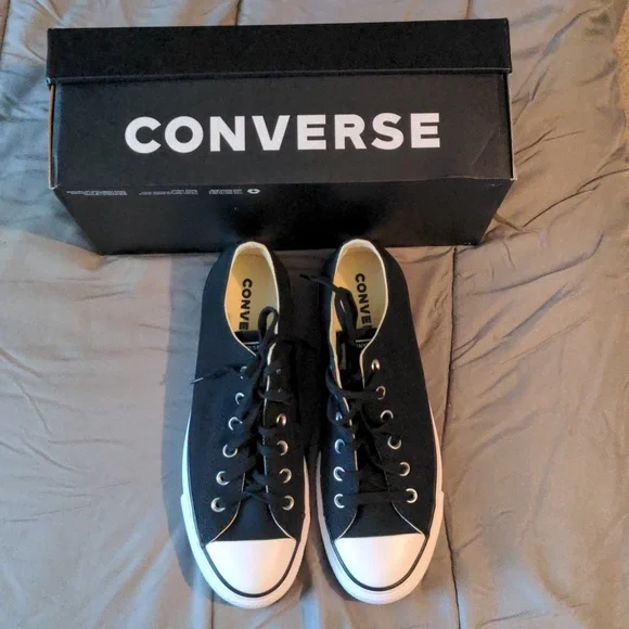 SOLD Converse CTAS Lift Lo Platform Sneakers in Black sz 10 NEW - Picture 8 of 10